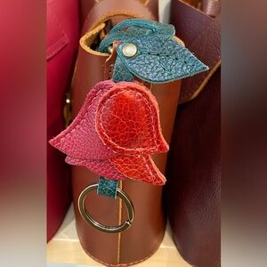 Portland Leather Rose Bag Flair Bag Charm in Chili Red and Flaminco - NEW